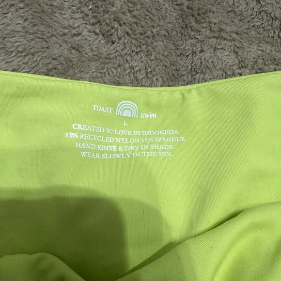 NWOT Toast Swim Neon Yellow green cheeky bottoms - Picture 6 of 6